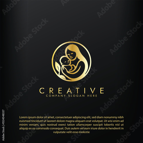 Nurturing enviroment for new mothers logo,  Parenting and Family Logo, Mother and Baby Logo vector design