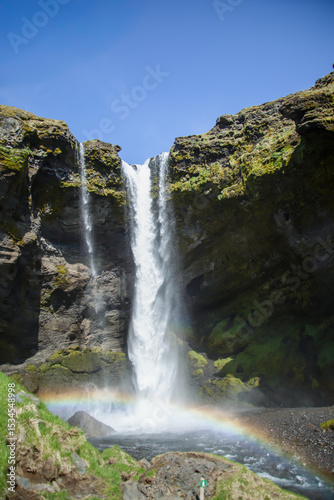 Kvernufoll Waterfall with rainbow