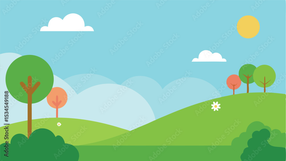 Fototapeta premium landscape with trees and clouds