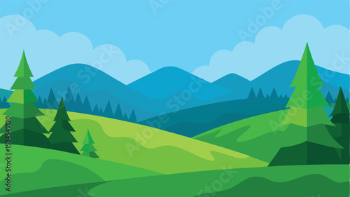 mountain landscape with forest