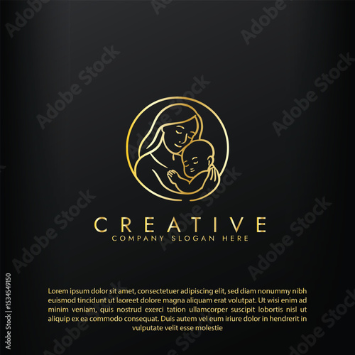 Nurturing enviroment for new mothers logo,  Parenting and Family Logo, Mother and Baby Logo vector design