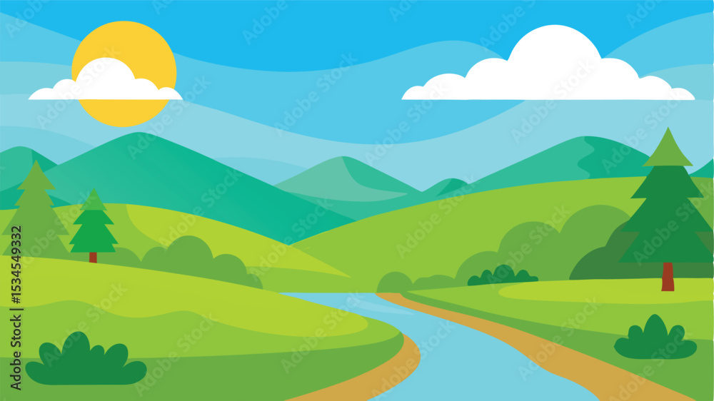 Fototapeta premium landscape with mountain landscape