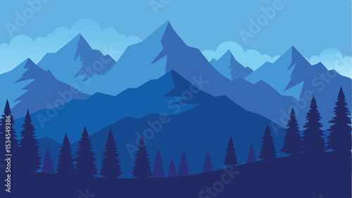 winter landscape with mountains