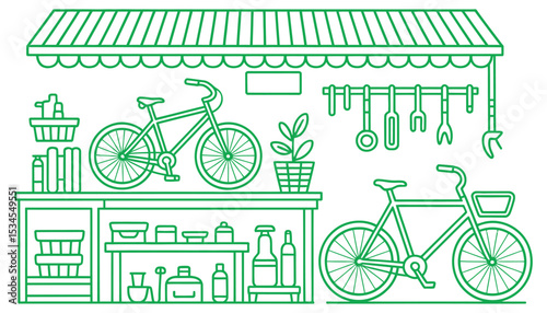 Vintage bicycle silhouette in the park, a classic vehicle for city sport and travel