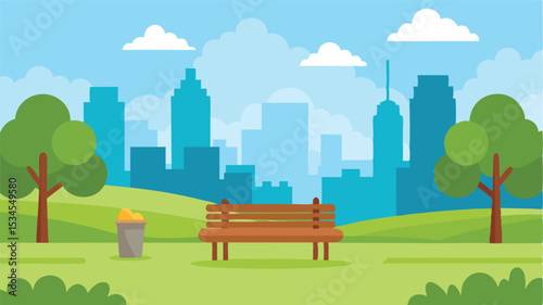 city landscape with trees
