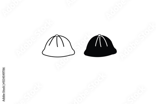 Construction helmet, cap icon. construction worker icon  and white background 