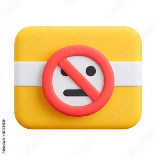 Warning or restriction icon with no entry symbol over yellow and white background, representing blocked or prohibited action