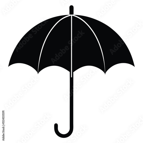 black umbrella isolated on white