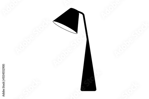 Illustration of a black modern style floor lamp