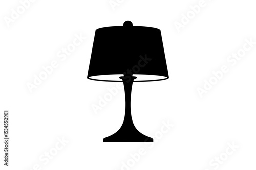 Silhouette of a classic table lamp with lampshade