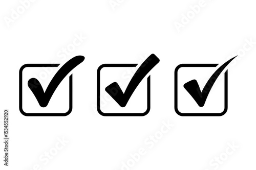 Three black check marks inside square boxes aligned