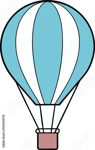 hot air balloon icon clipart vector on transparent background
