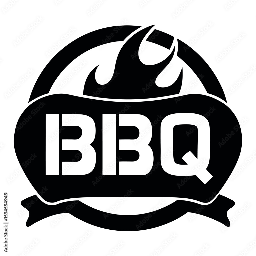 BBQ time. Hand drawn typography poster
