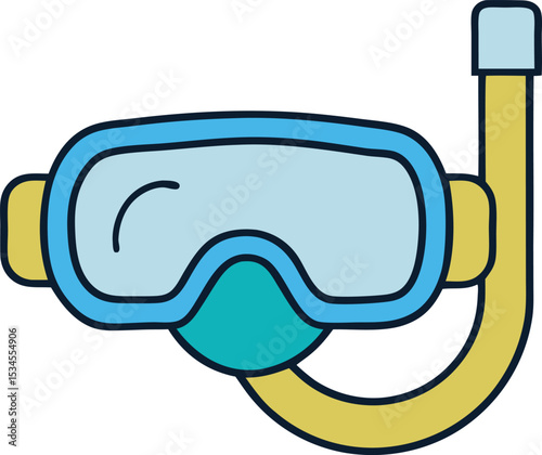 snorkel mask icon clipart vector on transparent background
