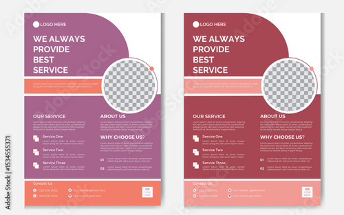 Multi purpose professional Flyer Design Template with colorful background. Simple and elegant Flyer Design Template.