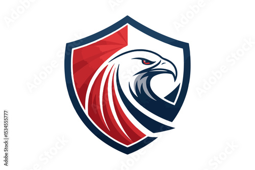 American eagle with USA flag and shield in patriotic emblem design