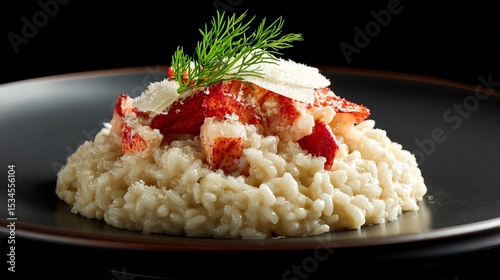 A creamy risotto tossed with diced Maine lobster and finished with Parmesan shavings and a sprig of dill. 