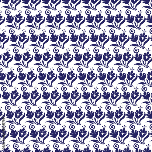 Elegant Seamless Floral Vector Pattern – Editable EPS Design for Fabric, Stationery, and Digital Use