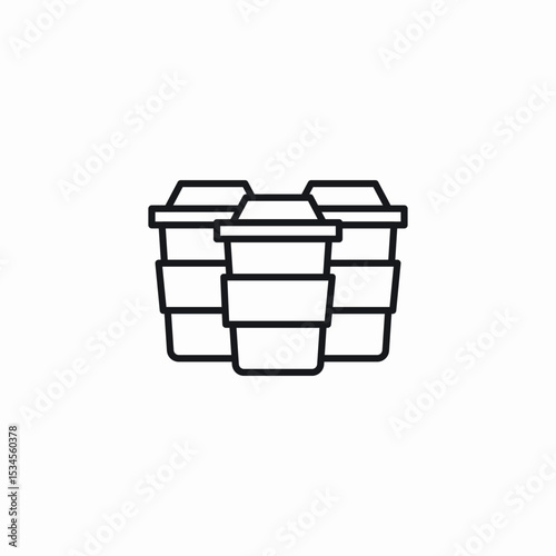multiple takeaway cups icon sign vector
