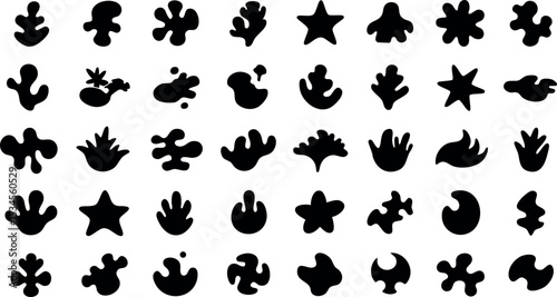 Abstract black organic shape silhouettes vector collection for design projects and creative use 