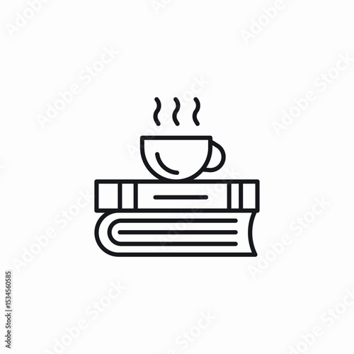 relaxing book reading icon sign vector