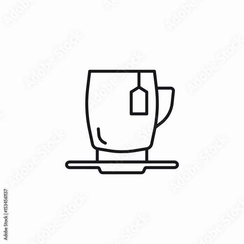 tea bag mug icon sign vector