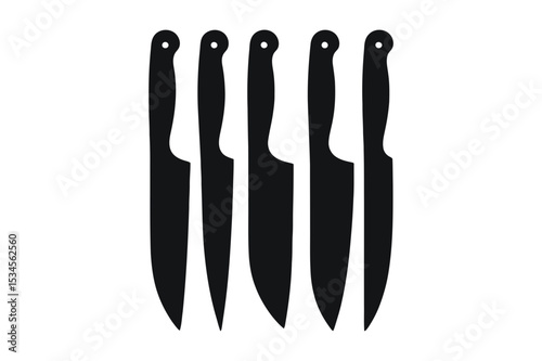 Chef knife set professional kitchen knives black