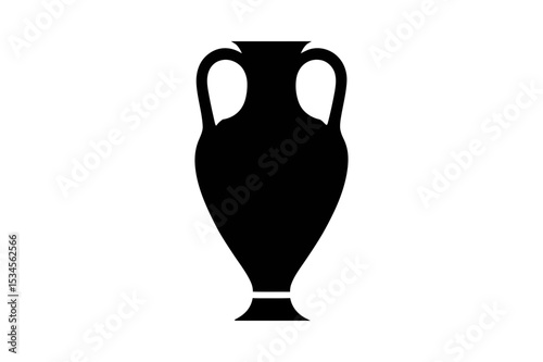 Black silhouette of an ancient greek amphora vase