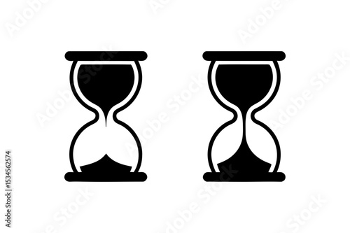 Hourglass sand timer time passing countdown concept