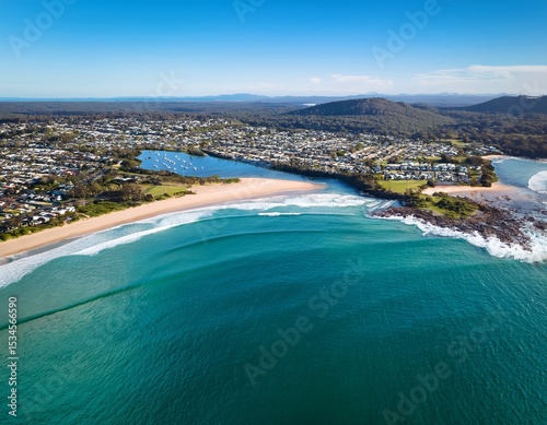 aerial view of forster tuncurry in new south wales