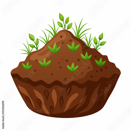 Healthy Soil Texture Close-Up Vector on White Background for World Soil Day