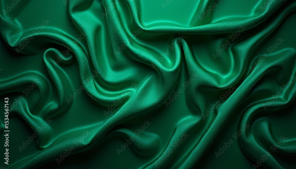 Obraz premium Green Silk Fabric Texture
