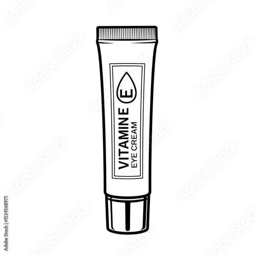 Tube of Vitamin E eye cream, essential for skincare routine