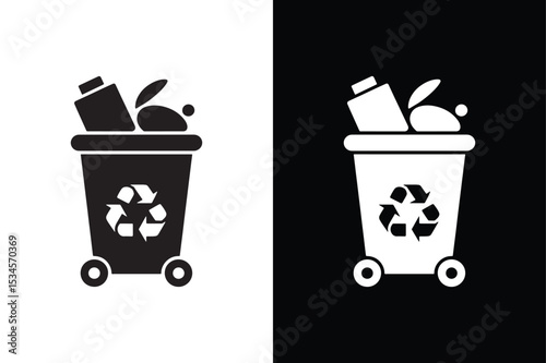 Waste icon vector on White Background ,Vector Art Illustration on white background.