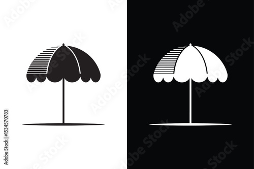 Beach umbrella icon vector on White Background ,Vector Art Illustration on white background.