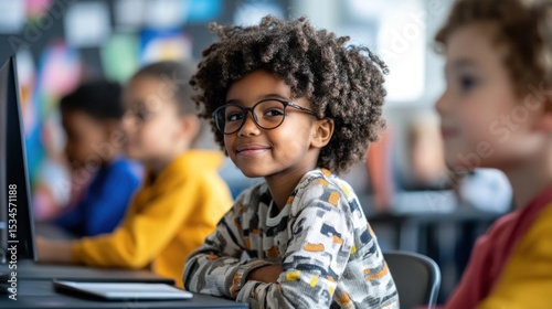 Smiling child in classroom