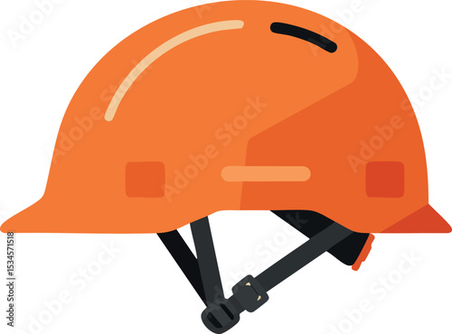 Orange construction helmet safety gear hard hat vector illustration 