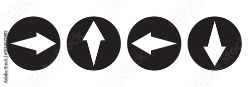 Road or way direction arrow sign vector icon set. One-way, Two-way, Three-way direction arrow sign. Fork sign, Way pointer symbol. Turn arrow navigation sign. Traffic route. Vector illustration.