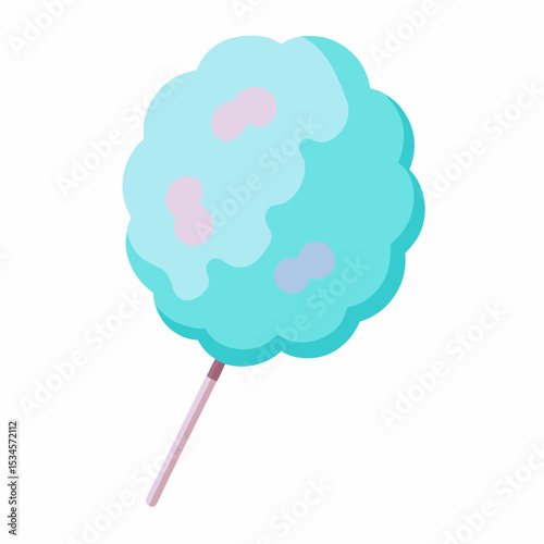 Pastel Cotton Candy Vector on White Background for National Cotton Candy Day