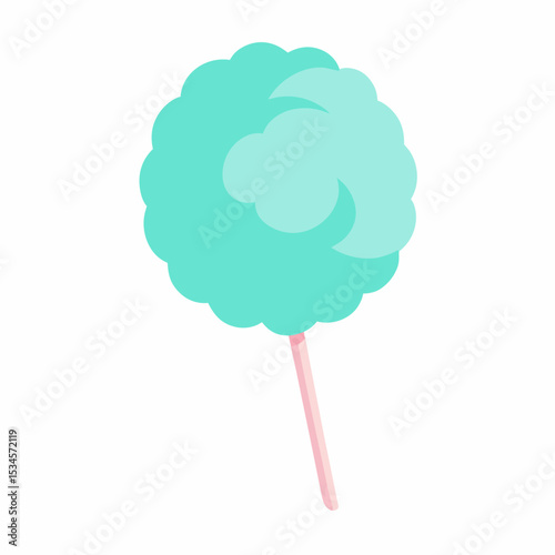 Pastel Cotton Candy Vector on White Background for National Cotton Candy Day