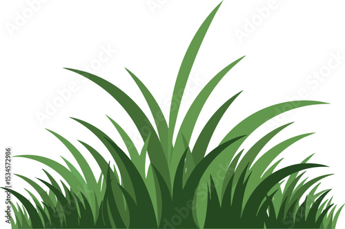 Green grass blades natural vector illustration with fresh organic look and simple design 