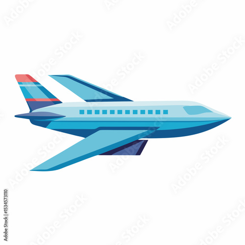 Modern Airplane Vector on White Background for International Civil Aviation Day