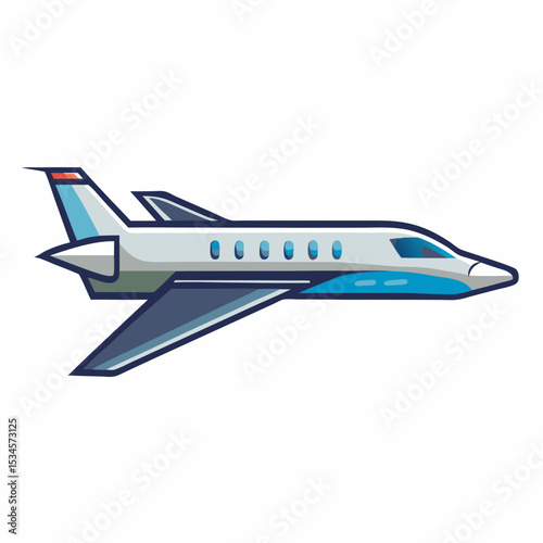Modern Airplane Vector on White Background for International Civil Aviation Day