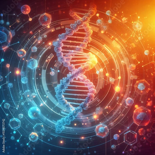 Vibrant DNA Model Close-Up