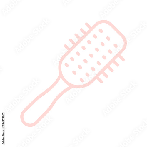Elegant flat  hairbrush with minimalist design outline icon for daily grooming and hair care routine