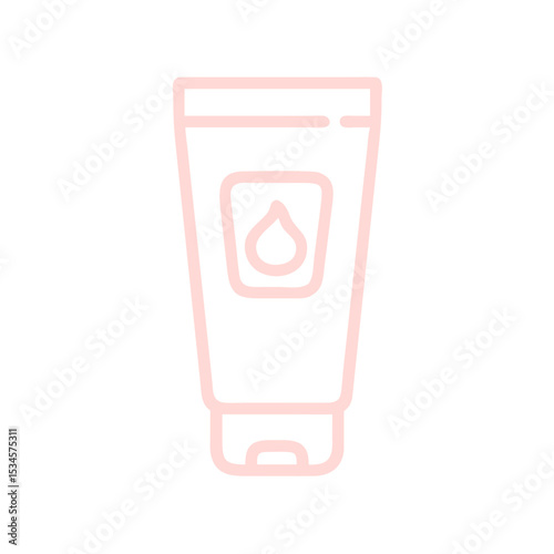 Nourishing cream tube with oil drop outline icon for smooth skin care in elegant packaging, promoting hydration and relief