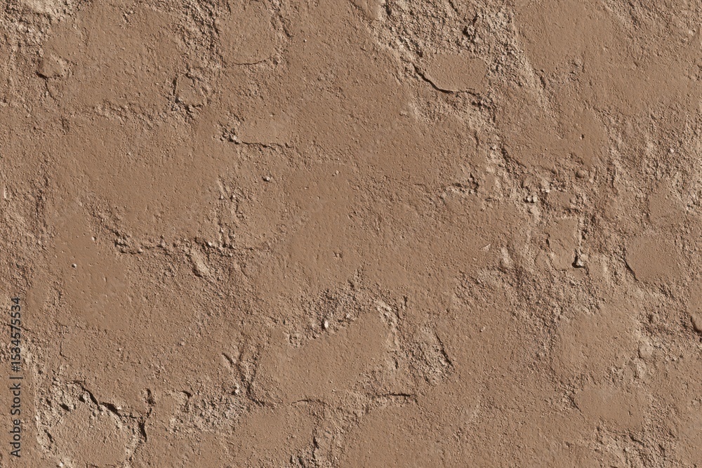 Obraz premium Earthy Clay Surface. Textured Brown Wall with Old Cement Features and Unique Stains