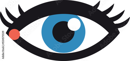 Wallpaper Mural Human eye icon with blue iris and red tear vector illustration simple design  Torontodigital.ca