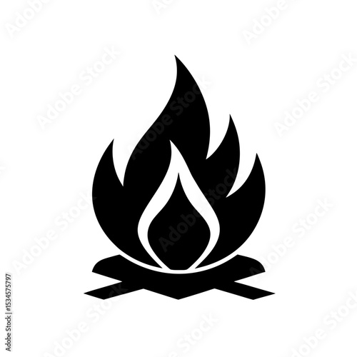 Campfire Icon Vector with Flat Clean Isolated Look