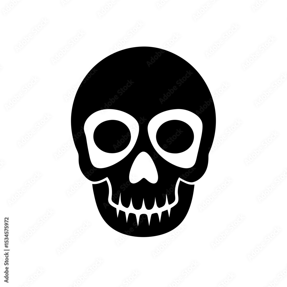 Obraz premium Skull Icon Vector with Flat Clean Isolated Design